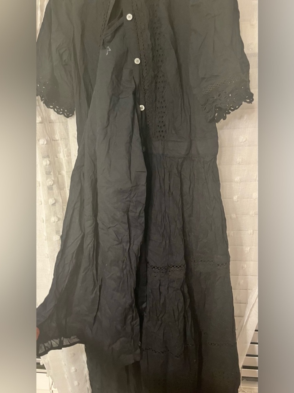 GAP Black Eyelet Midi Dress - Picture 6 of 6